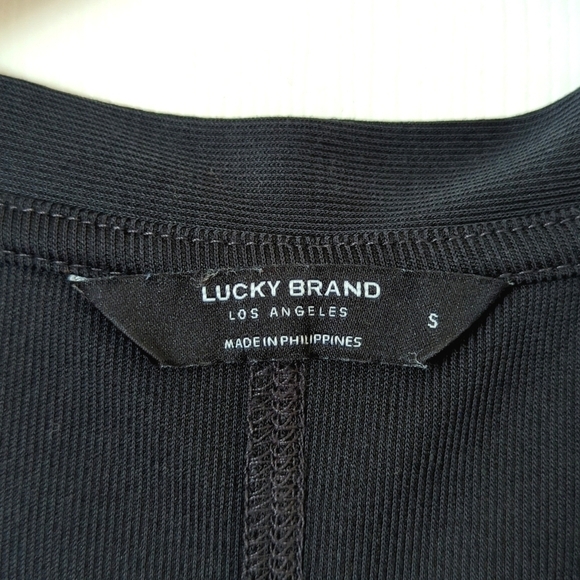 Lucky Brand Retro Ribbed Button Front V-neck Sleeveless Mini Dress Dark Gray S - Picture 5 of 10